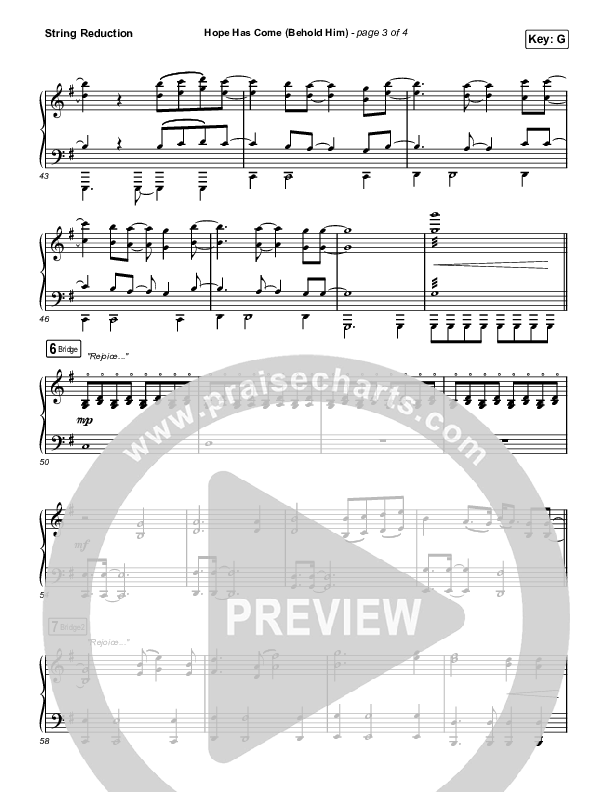 Hope Has Come (Behold Him) (Choral Anthem SATB) String Reduction (Red Rocks Worship / Arr. Luke Gambill)
