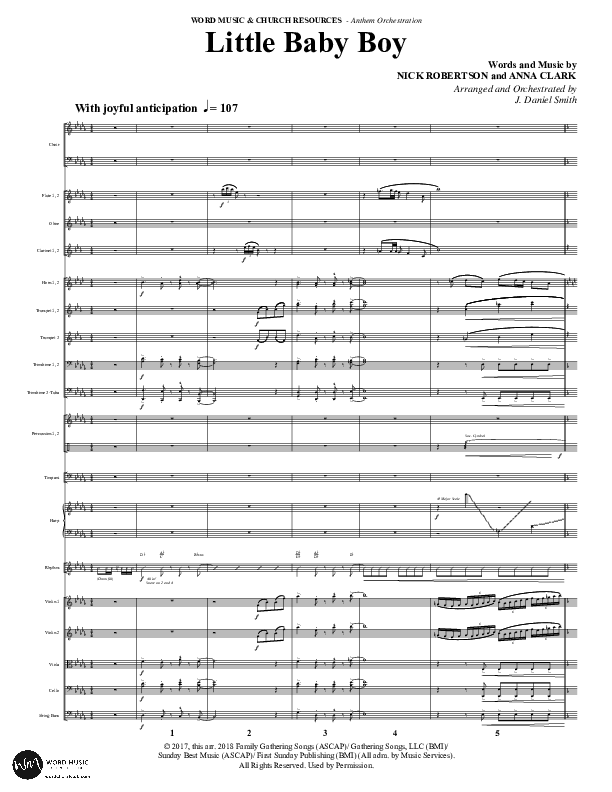 Little Baby Boy (Choral Anthem SATB) Conductor's Score (Word Music Choral / Arr. J. Daniel Smith)