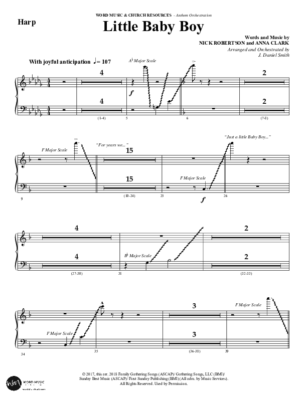 Little Baby Boy (Choral Anthem SATB) Harp (Word Music Choral / Arr. J. Daniel Smith)