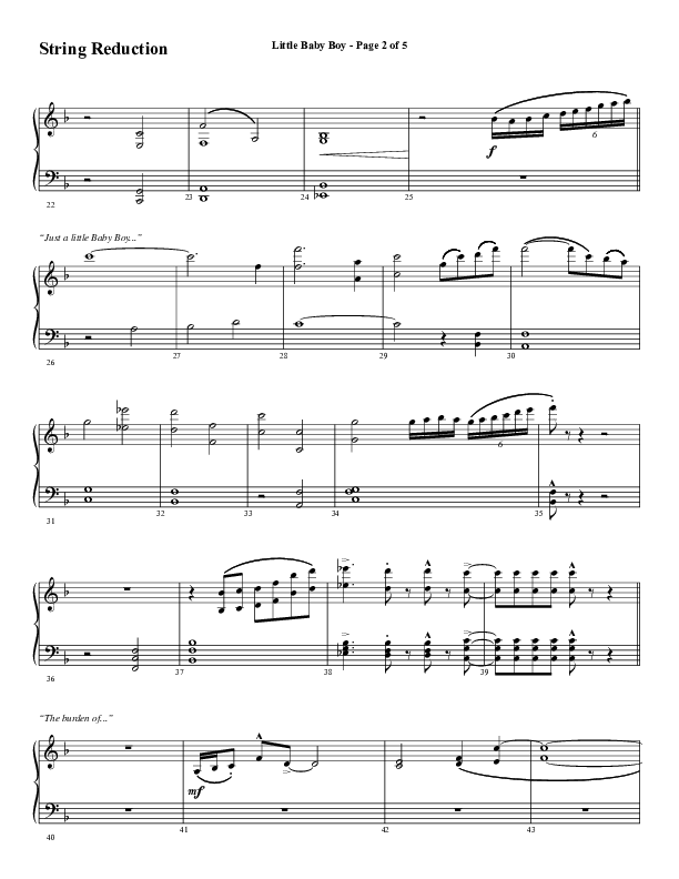 Little Baby Boy (Choral Anthem SATB) String Reduction (Word Music Choral / Arr. J. Daniel Smith)