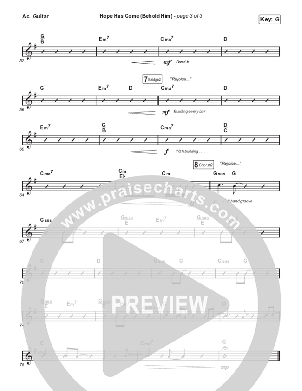 Hope Has Come (Behold Him) (Worship Choir SAB) Acoustic Guitar (Red Rocks Worship / Arr. Luke Gambill)