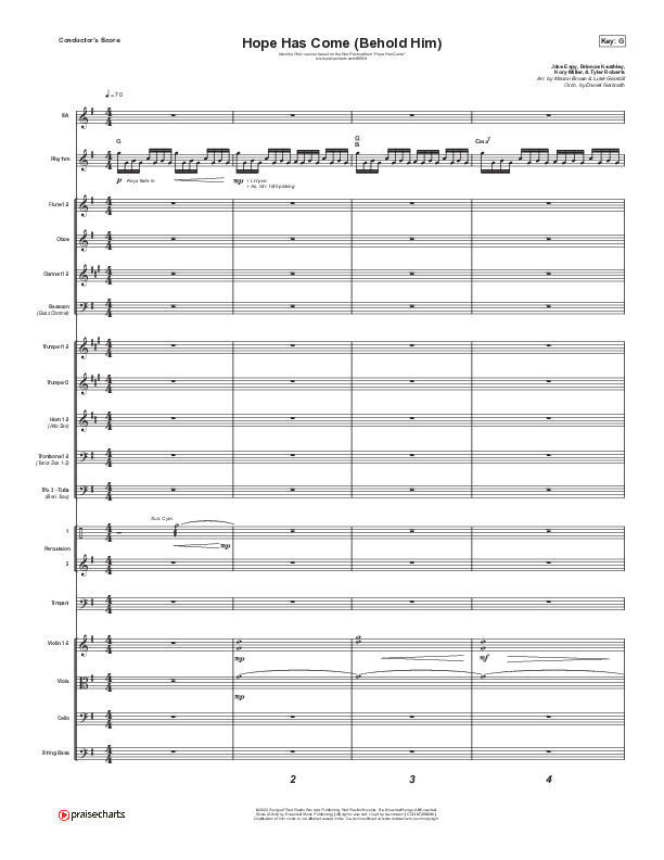 Hope Has Come (Behold Him) (Worship Choir SAB) Conductor's Score (Red Rocks Worship / Arr. Luke Gambill)