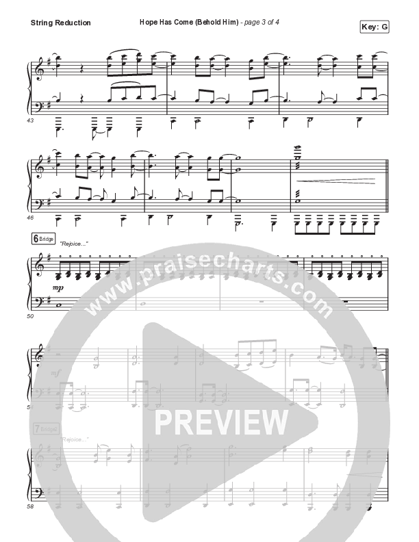 Hope Has Come (Behold Him) (Worship Choir SAB) String Reduction (Red Rocks Worship / Arr. Luke Gambill)