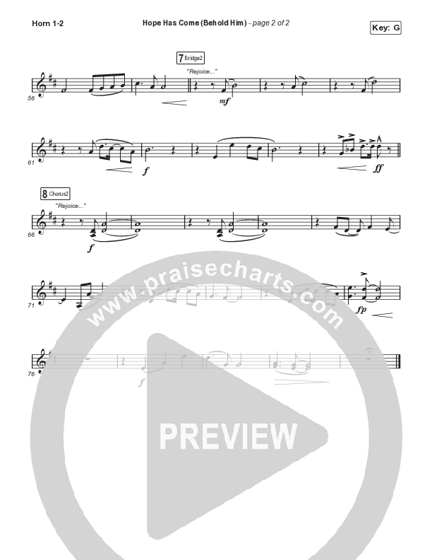 Hope Has Come (Behold Him) (Unison/2-Part Choir) Brass Pack (Red Rocks Worship / Arr. Luke Gambill)