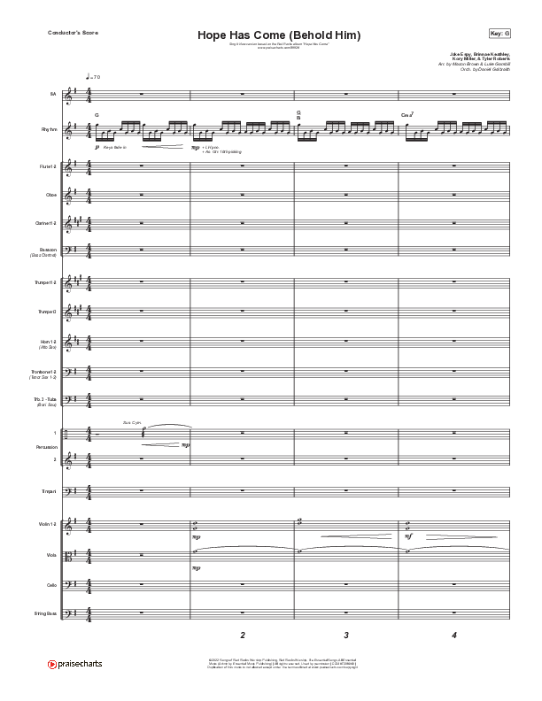 Hope Has Come (Behold Him) (Sing It Now SATB) Conductor's Score (Red Rocks Worship / Arr. Luke Gambill)