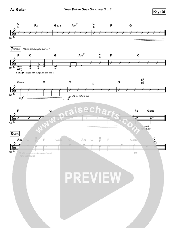 Your Praise Goes On (Choral Anthem SATB) Acoustic Guitar (Crowder / Arr. Luke Gambill)
