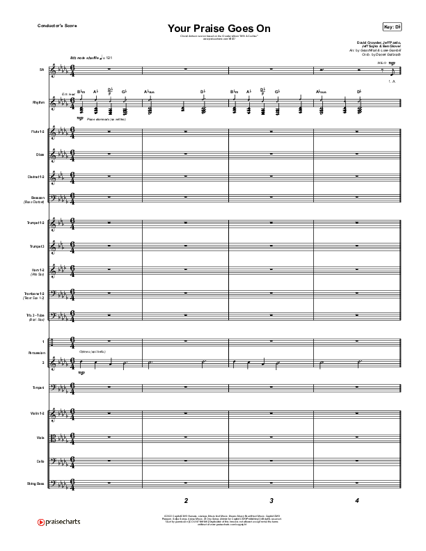 Your Praise Goes On (Choral Anthem SATB) Conductor's Score (Crowder / Arr. Luke Gambill)