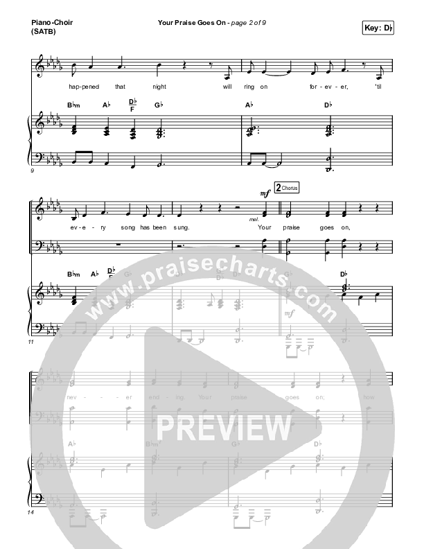 Your Praise Goes On (Choral Anthem SATB) Piano/Vocal (SATB) (Crowder / Arr. Luke Gambill)