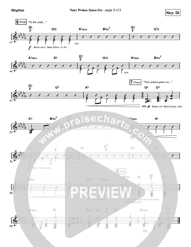 Your Praise Goes On (Choral Anthem SATB) Rhythm Pack (Crowder / Arr. Luke Gambill)