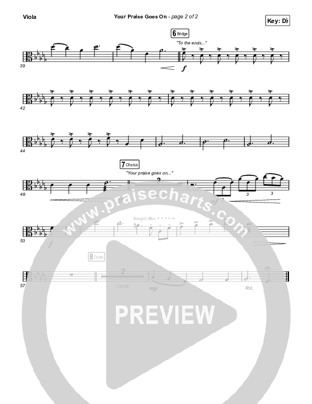 Your Praise Goes On (Choral Anthem SATB) Viola (Crowder / Arr. Luke Gambill)