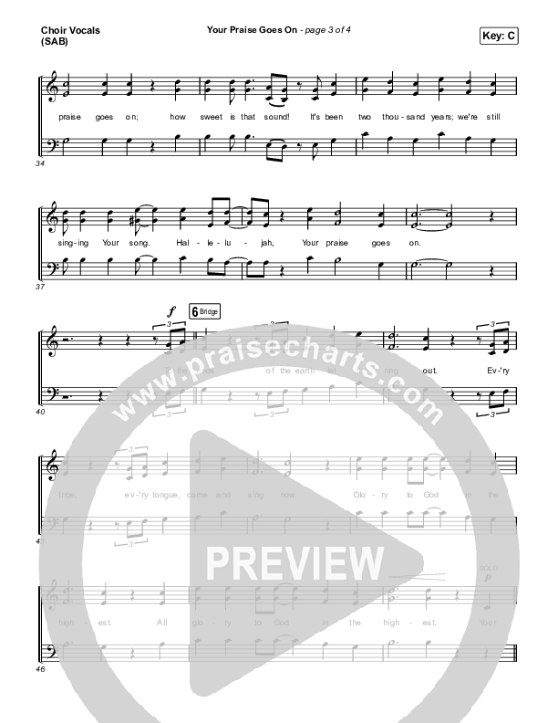 Your Praise Goes On (Worship Choir SAB) Choir Sheet (SAB) (Crowder / Arr. Luke Gambill)