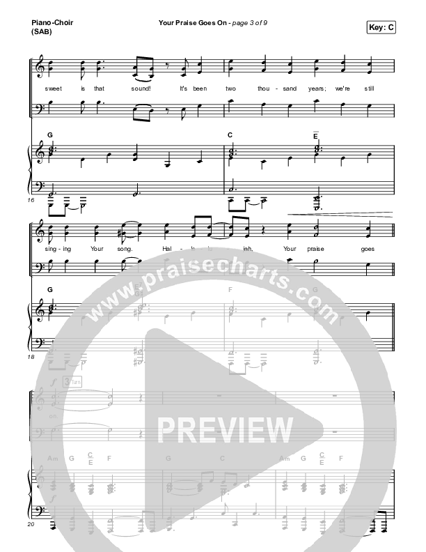 Your Praise Goes On (Worship Choir SAB) Piano/Choir (SAB) (Crowder / Arr. Luke Gambill)