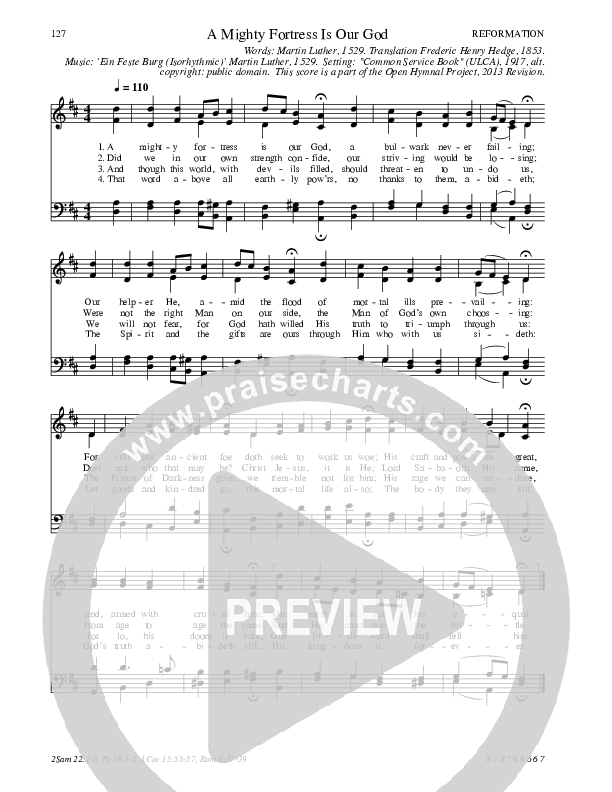 A Mighty Fortress Is Our God Hymn Sheet (SATB) (Traditional Hymn)