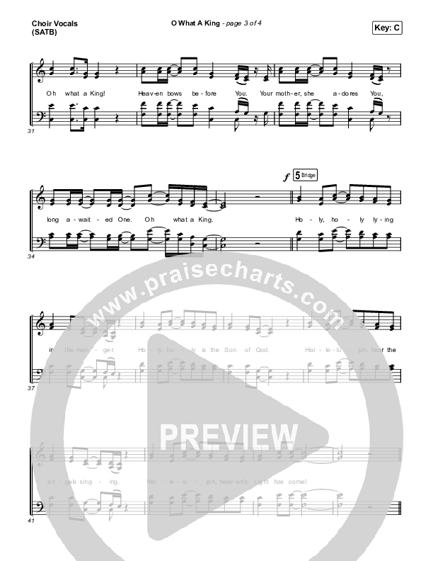 O What A King (Choral Anthem SATB) Choir Sheet (SATB) (Katy Nichole / Arr. Luke Gambill)