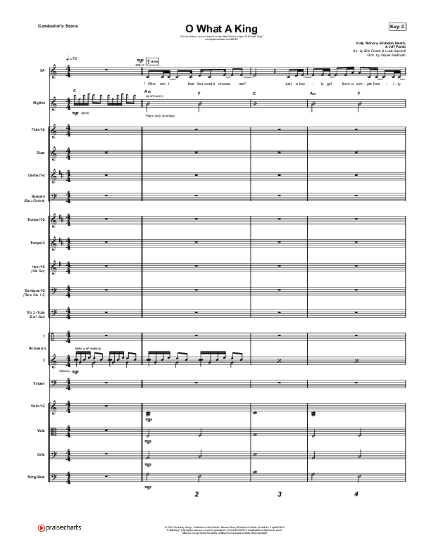 O What A King (Choral Anthem SATB) Orchestration (Katy Nichole / Arr. Luke Gambill)