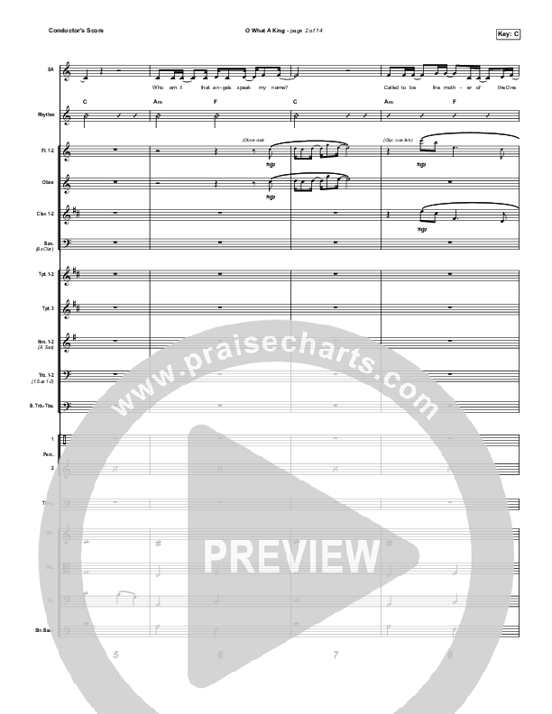 O What A King (Choral Anthem SATB) Conductor's Score (Katy Nichole / Arr. Luke Gambill)