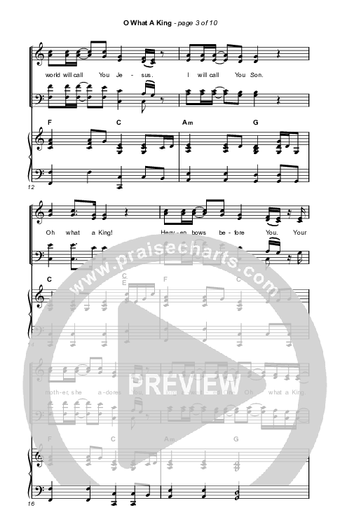 O What A King (Choral Anthem SATB) Octavo (SATB & Pno) (Katy Nichole / Arr. Luke Gambill)