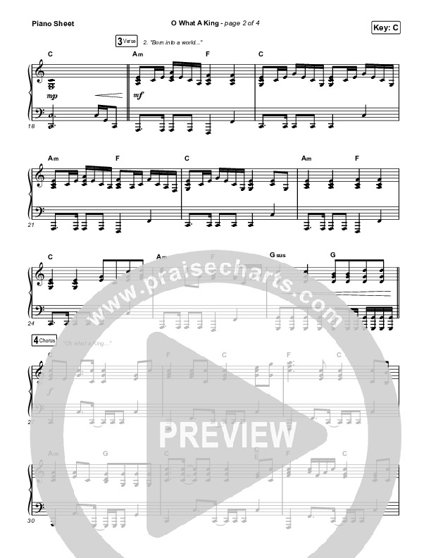 O What A King (Choral Anthem SATB) Piano Sheet (Katy Nichole / Arr. Luke Gambill)
