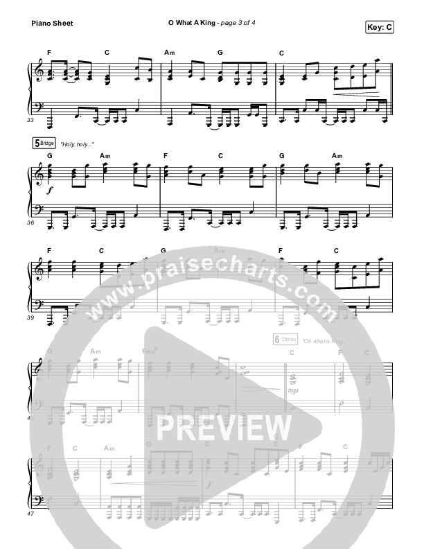 O What A King (Choral Anthem SATB) Piano Sheet (Katy Nichole / Arr. Luke Gambill)
