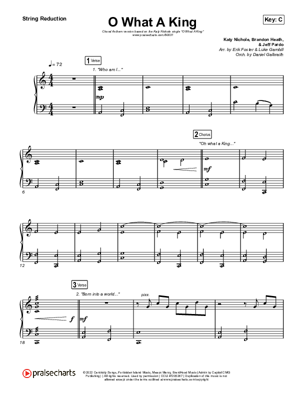 O What A King (Choral Anthem SATB) String Reduction (Katy Nichole / Arr. Luke Gambill)