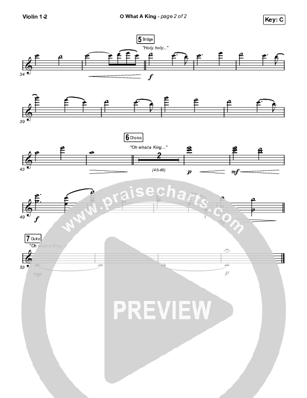 O What A King (Choral Anthem SATB) String Pack (Katy Nichole / Arr. Luke Gambill)
