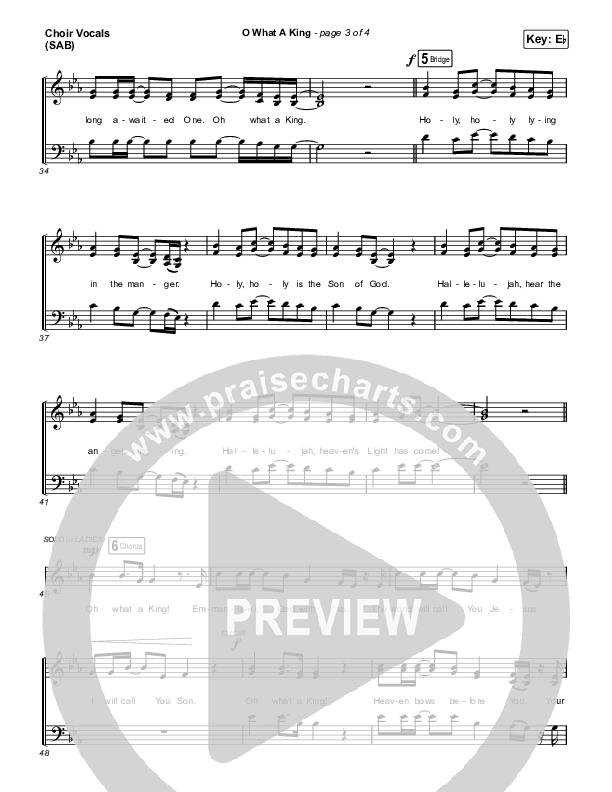 O What A King (Worship Choir SAB) Choir Sheet (SAB) (Katy Nichole / Arr. Luke Gambill)
