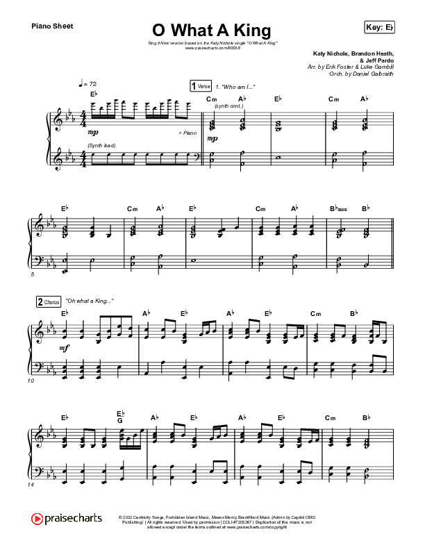 O What A King (Sing It Now SATB) Piano Sheet (Katy Nichole / Arr. Luke Gambill)