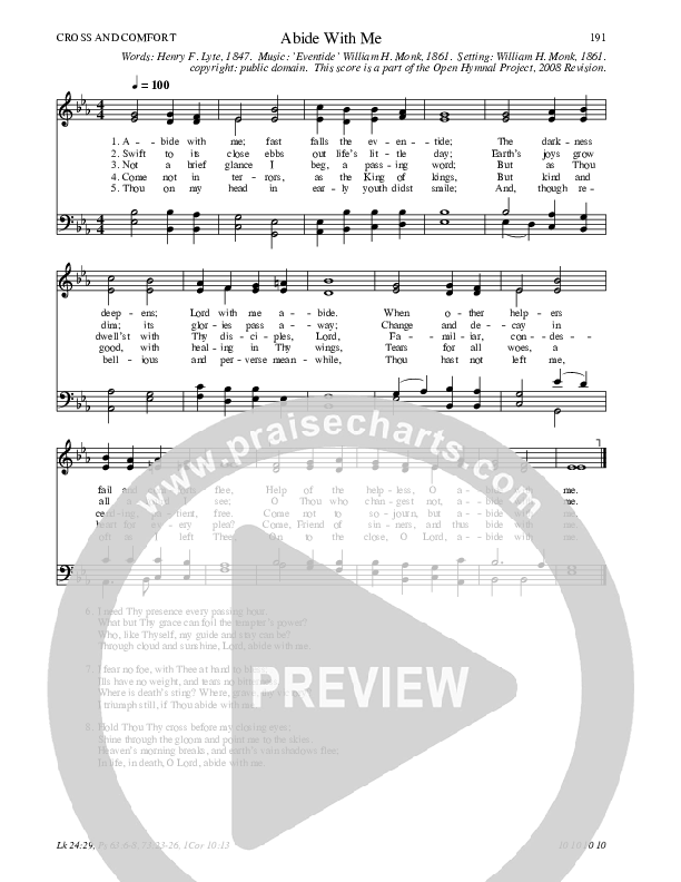Abide With Me Hymn Sheet (SATB) (Traditional Hymn)
