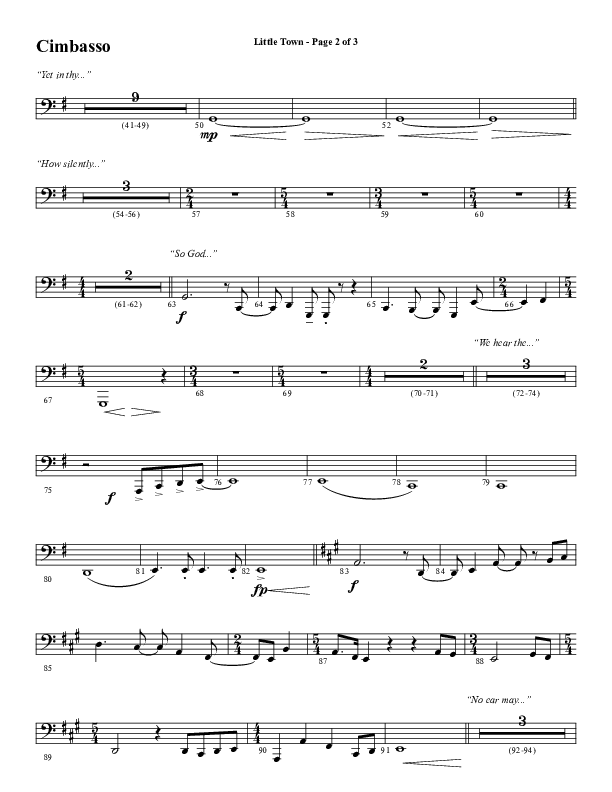 Little Town (Choral Anthem SATB) Orchestration (Word Music Choral / Arr. Joshua Spacht)