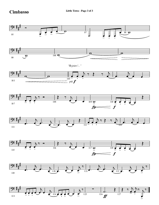 Little Town (Choral Anthem SATB) Bass Trombone, Tuba (Word Music Choral / Arr. Joshua Spacht)