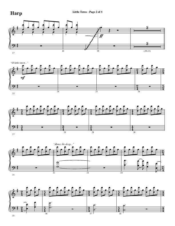 Little Town (Choral Anthem SATB) Harp (Word Music Choral / Arr. Joshua Spacht)