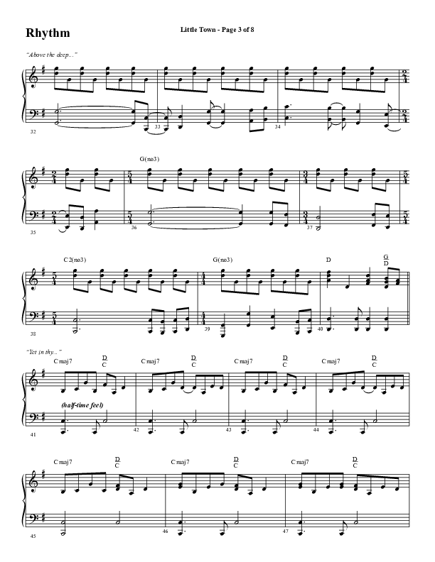 Little Town (Choral Anthem SATB) Rhythm Chart (Word Music Choral / Arr. Joshua Spacht)