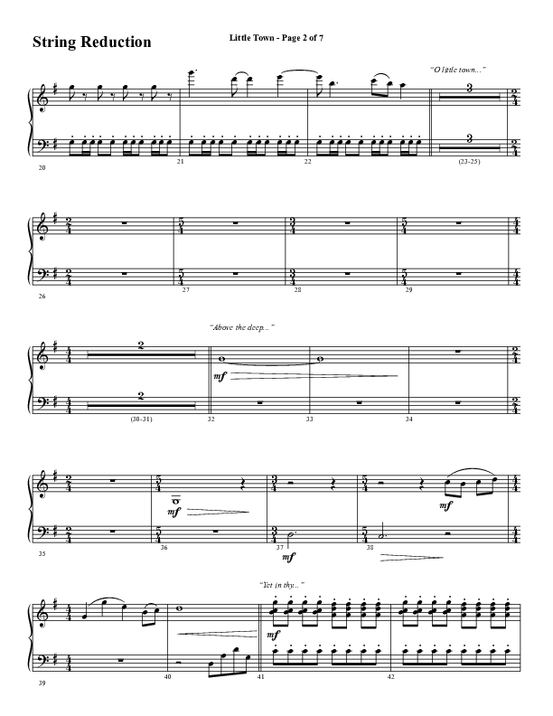 Little Town (Choral Anthem SATB) String Reduction (Word Music Choral / Arr. Joshua Spacht)