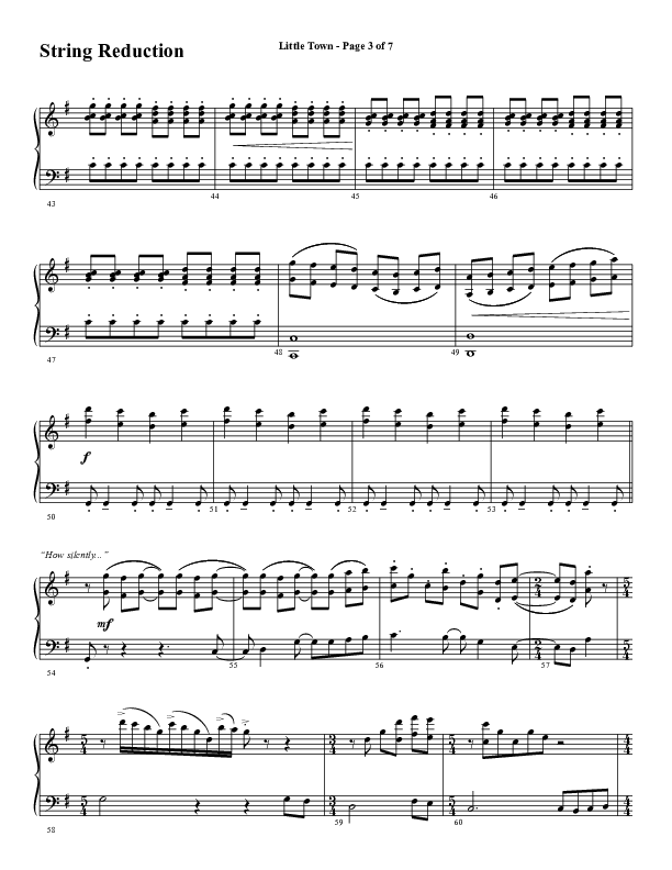 Little Town (Choral Anthem SATB) String Reduction (Word Music Choral / Arr. Joshua Spacht)