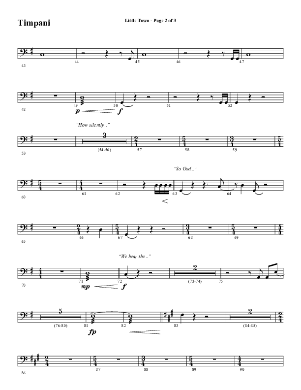 Little Town (Choral Anthem SATB) Timpani (Word Music Choral / Arr. Joshua Spacht)