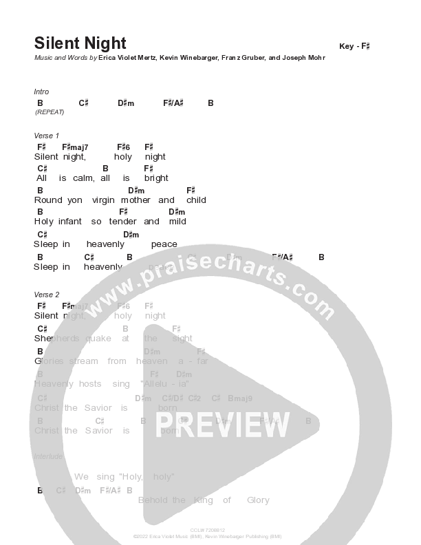 Silent Night Chord Chart (Erica Violet)