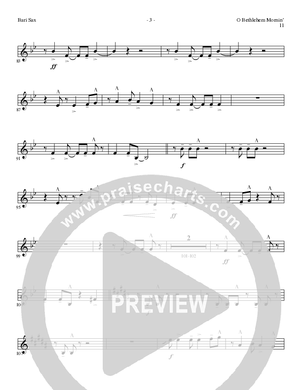 O Bethlehem Mornin' (Choral Anthem SATB) Bari Sax (Lillenas Choral / Arr. David Clydesdale)