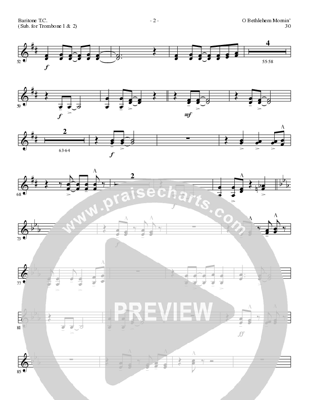 O Bethlehem Mornin' (Choral Anthem SATB) Baritone TC (Lillenas Choral / Arr. David Clydesdale)