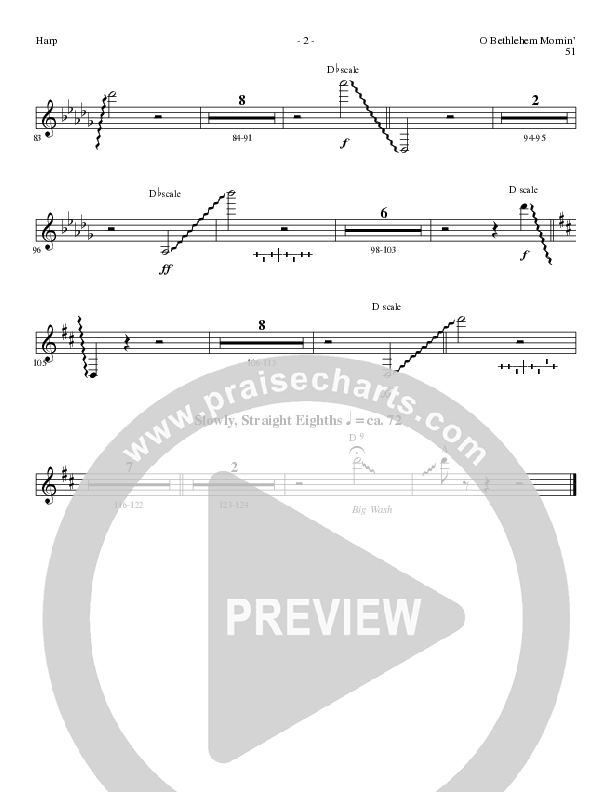 O Bethlehem Mornin' (Choral Anthem SATB) Harp (Lillenas Choral / Arr. David Clydesdale)