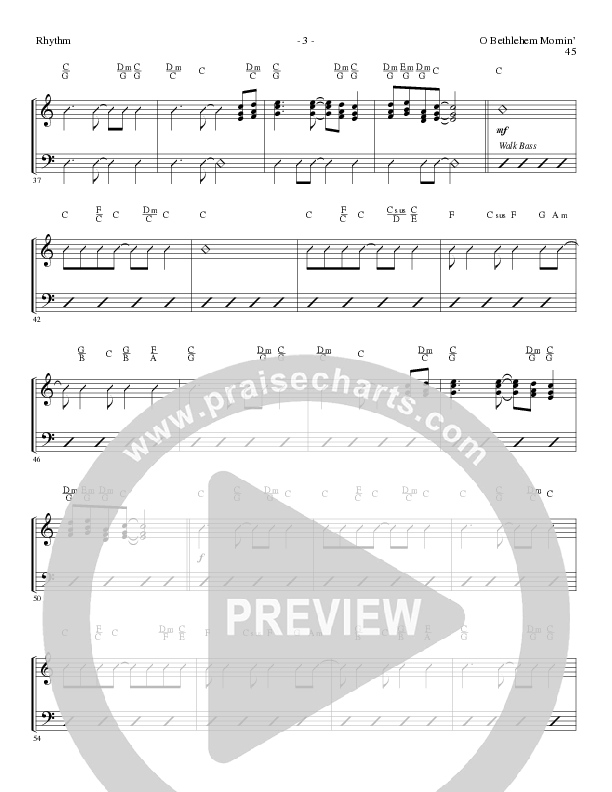 O Bethlehem Mornin' (Choral Anthem SATB) Rhythm Chart (Lillenas Choral / Arr. David Clydesdale)