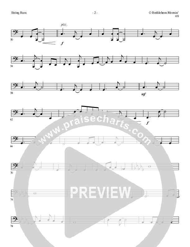 O Bethlehem Mornin' (Choral Anthem SATB) String Bass (Lillenas Choral / Arr. David Clydesdale)