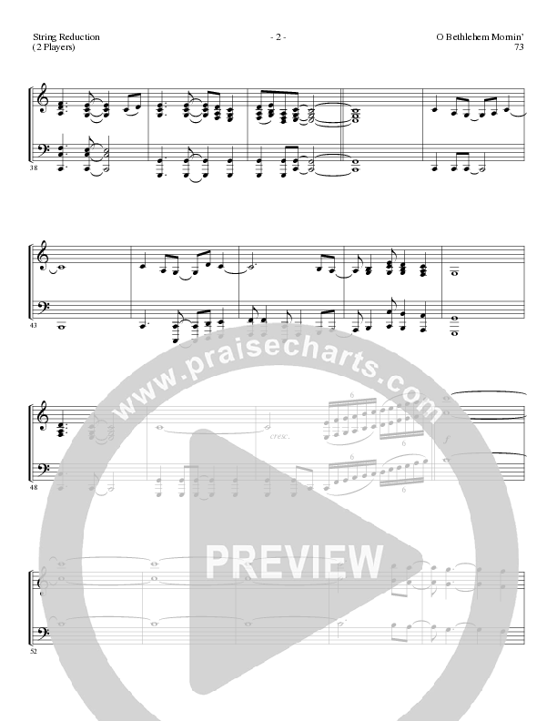 O Bethlehem Mornin' (Choral Anthem SATB) String Reduction (Lillenas Choral / Arr. David Clydesdale)