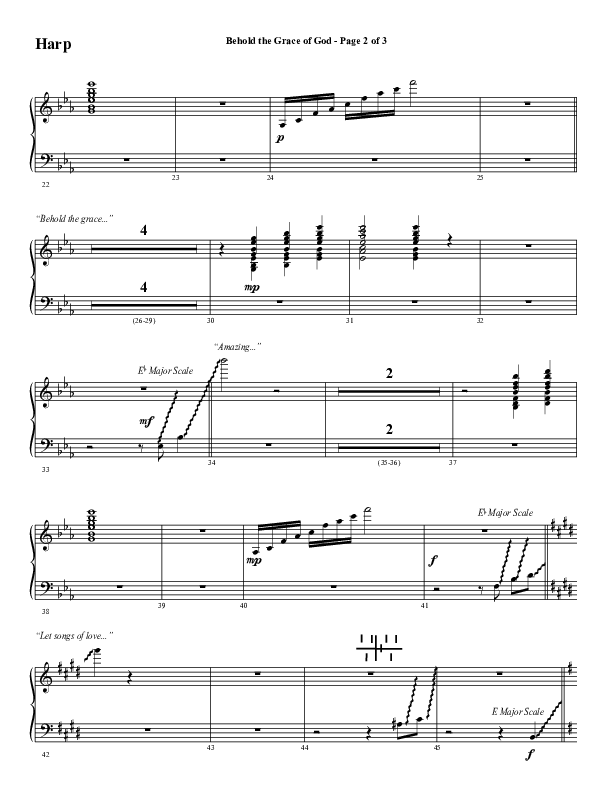 Behold The Grace Of God (Choral Anthem SATB) Harp (Word Music Choral / Arr. J. Daniel Smith)
