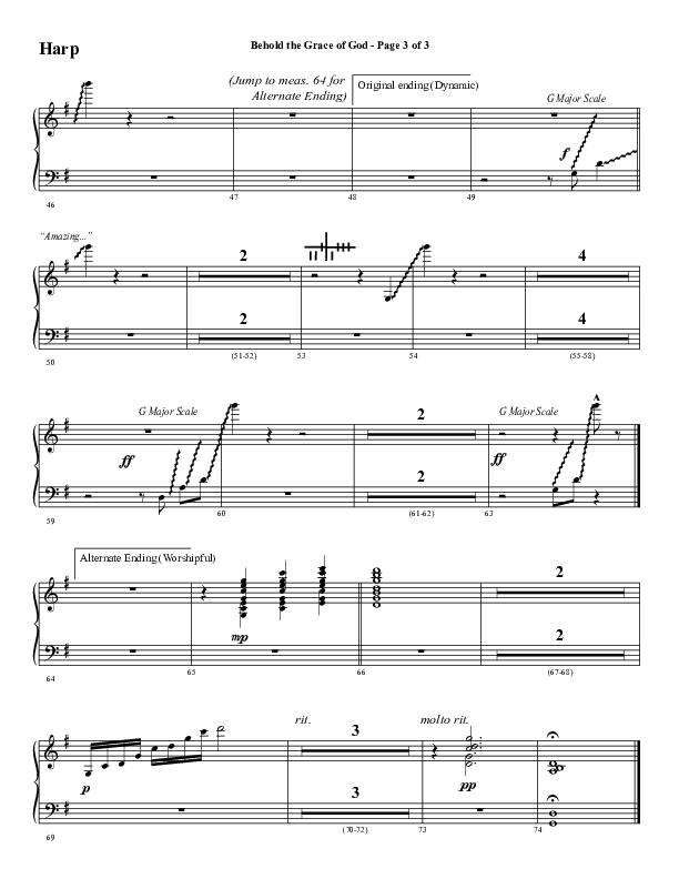 Behold The Grace Of God (Choral Anthem SATB) Harp (Word Music Choral / Arr. J. Daniel Smith)
