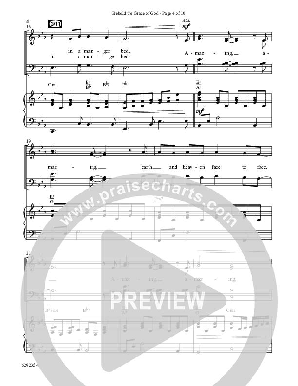 Behold The Grace Of God (Choral Anthem SATB) Anthem (SATB/Piano) (Word Music Choral / Arr. J. Daniel Smith)