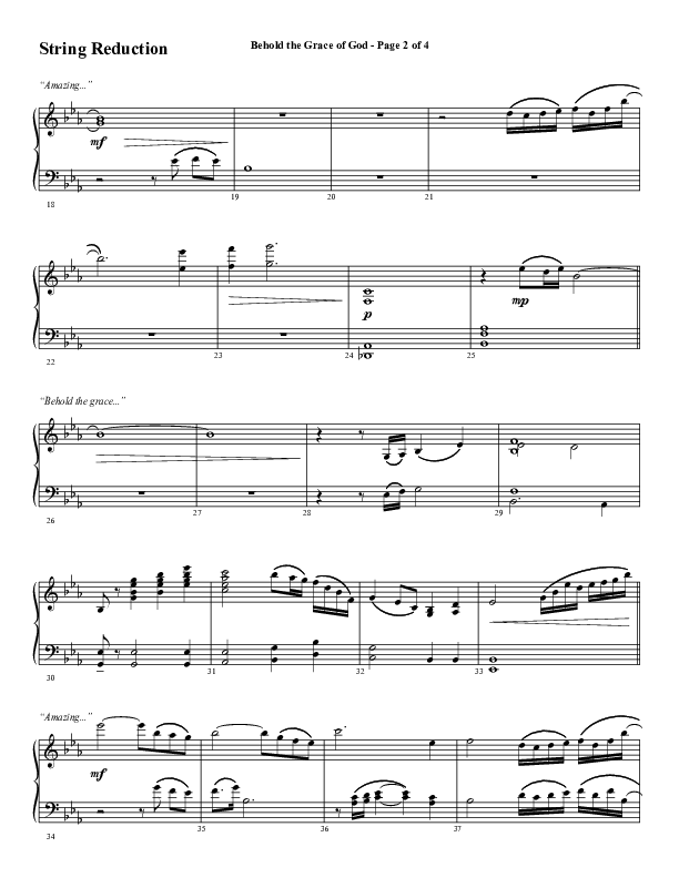 Behold The Grace Of God (Choral Anthem SATB) String Reduction (Word Music Choral / Arr. J. Daniel Smith)