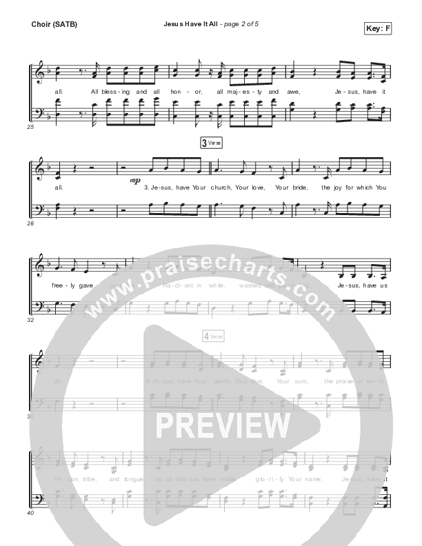 Jesus Have It All Choir Sheet (SATB) (Jeremy Riddle)