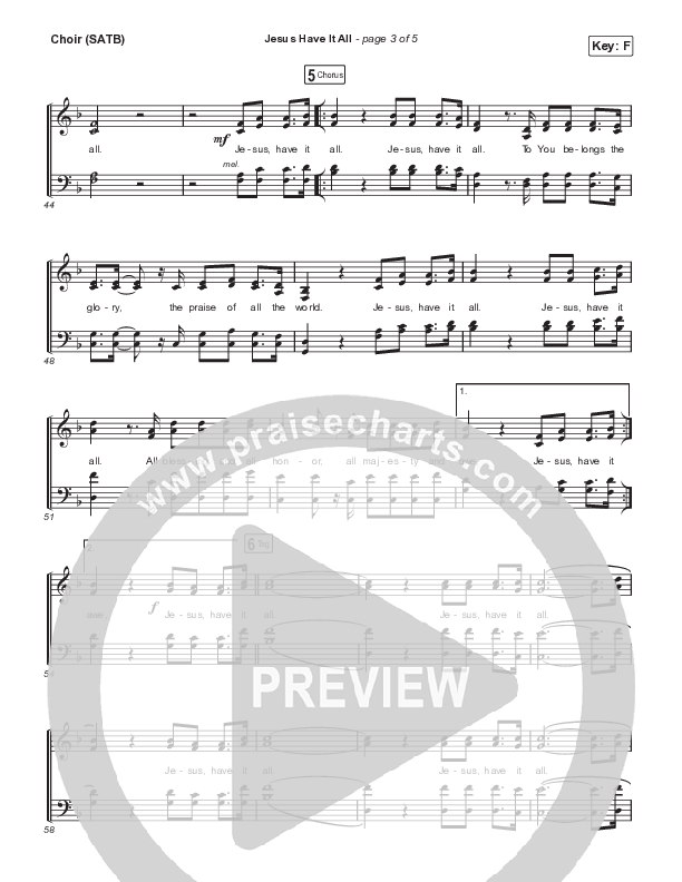 Jesus Have It All Choir Sheet (SATB) (Jeremy Riddle)
