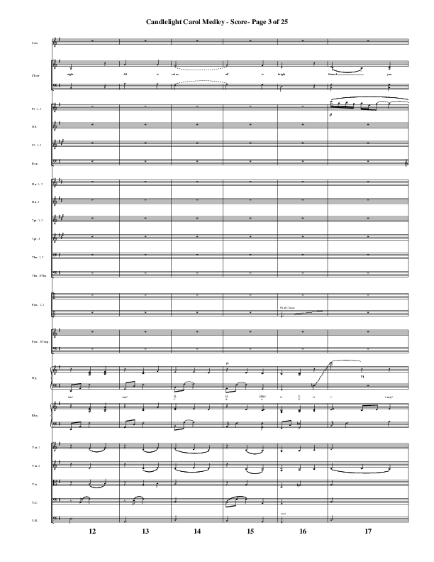 Candlelight Carol Medley (Choral Anthem SATB) Orchestration (Word Music Choral / Arr. Bradley Knight)