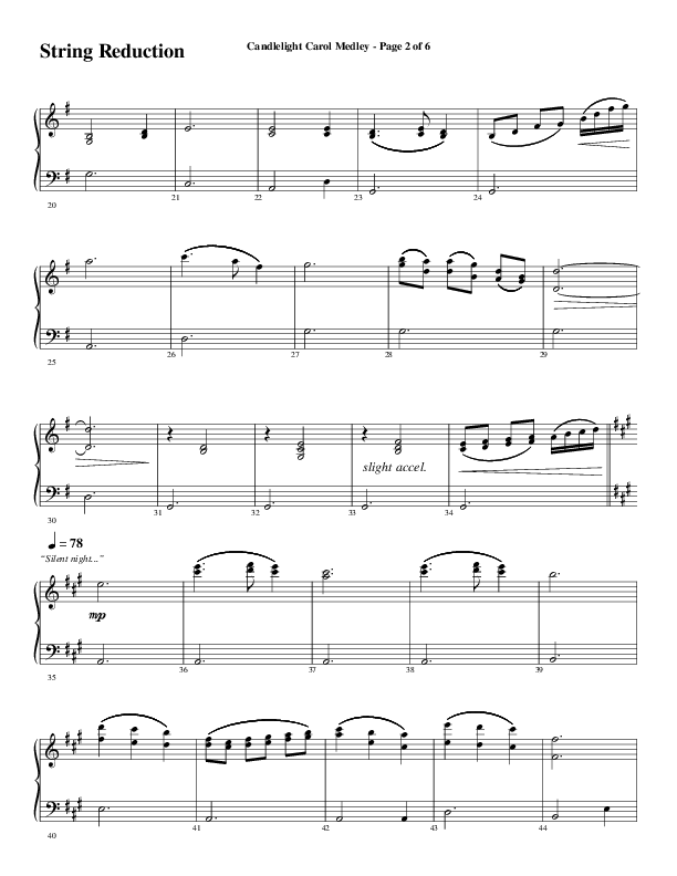 Candlelight Carol Medley (Choral Anthem SATB) String Reduction (Word Music Choral / Arr. Bradley Knight)